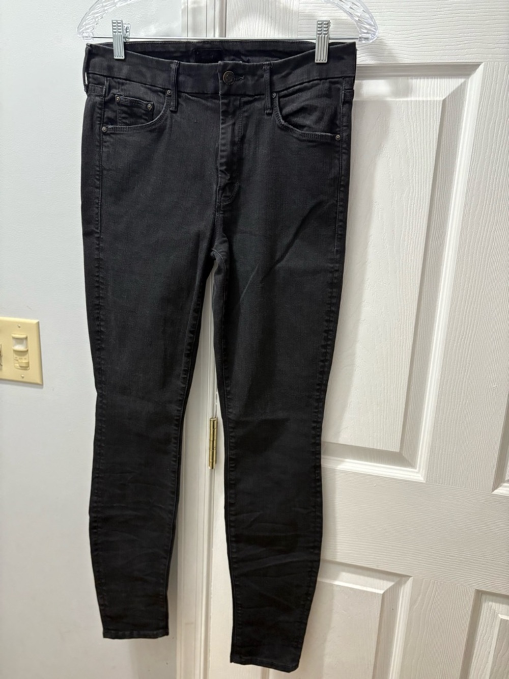 Mother The Looker Not Guilty Black Denim Jeans Size 29 Pre-Owned